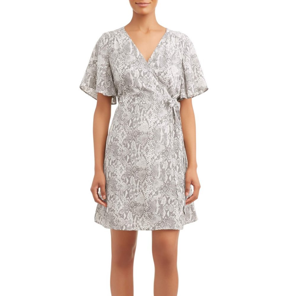 Snake skin wrap dress